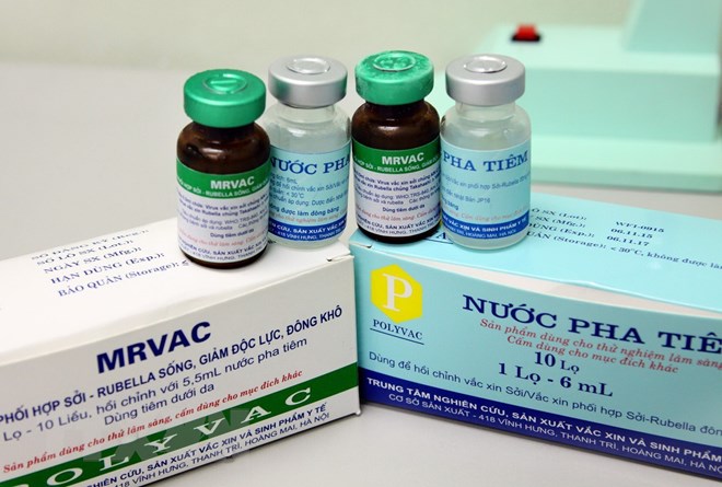 Vaccine phối hợp Sởi - Rubella do Việt Nam sản xuất.